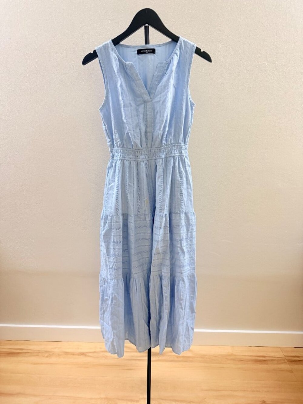Merokeety Light Blue Sleeveless V Neck XS - 1488